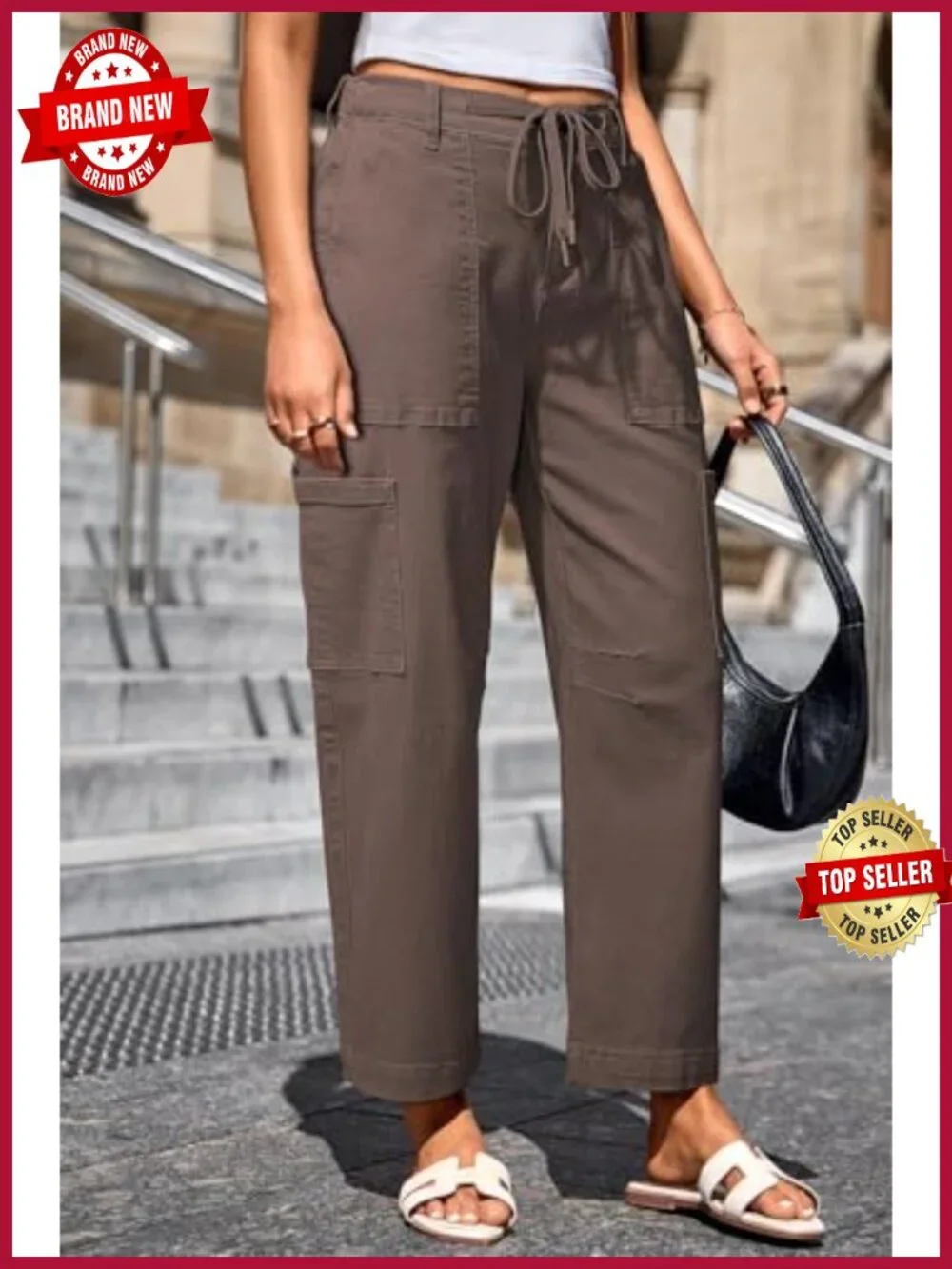 High Waisted Wide Leg Cargo Jeans for Women Baggy Stretch Cotton Pants